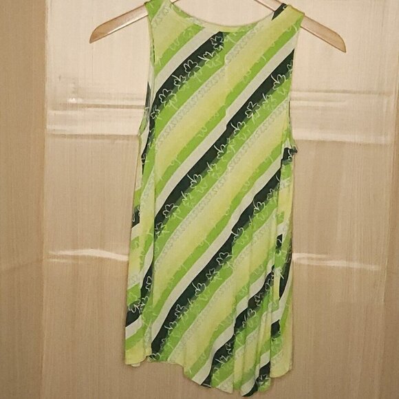 Apt. 9 Womens Green Striped Shamrock St. Patrick's Day Tank Top XS - Picture 2 of 4